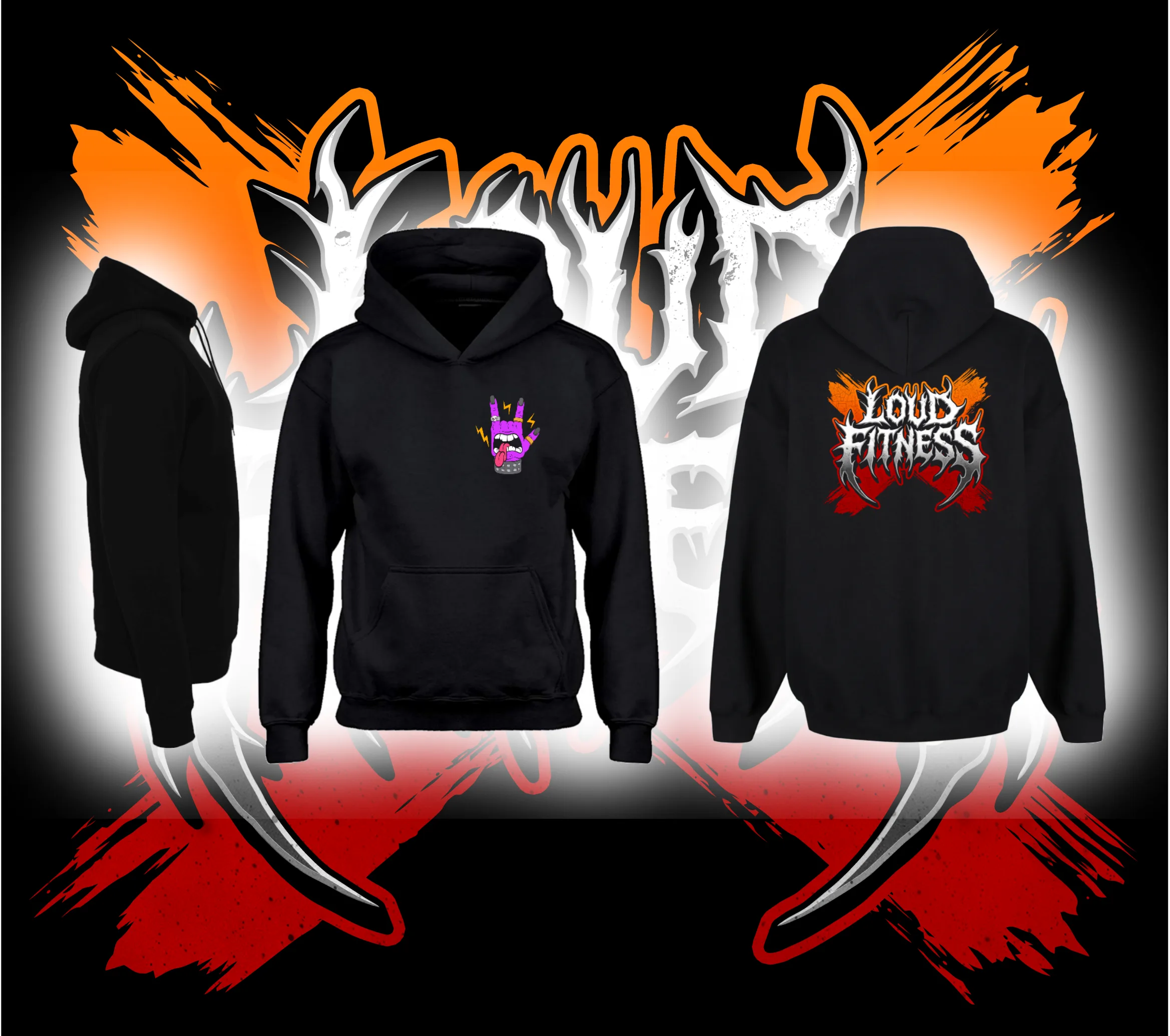 Loud Fitness hands Hoodie - Image 3